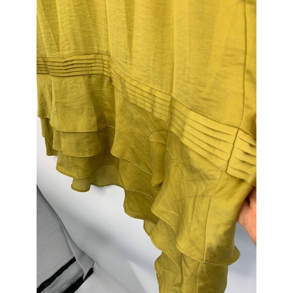 Banana Republic Long Sleeve Tiered Dress Mini Gold Sz 4 Drop Waist NWT $128 6930 - Picture 10 of 16